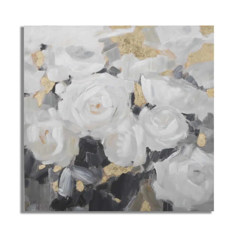 OBRAZ NA PŁÓTNIE Biały Kwiat -B- 90x3,7x90 cm
